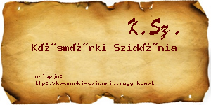 Késmárki Szidónia névjegykártya